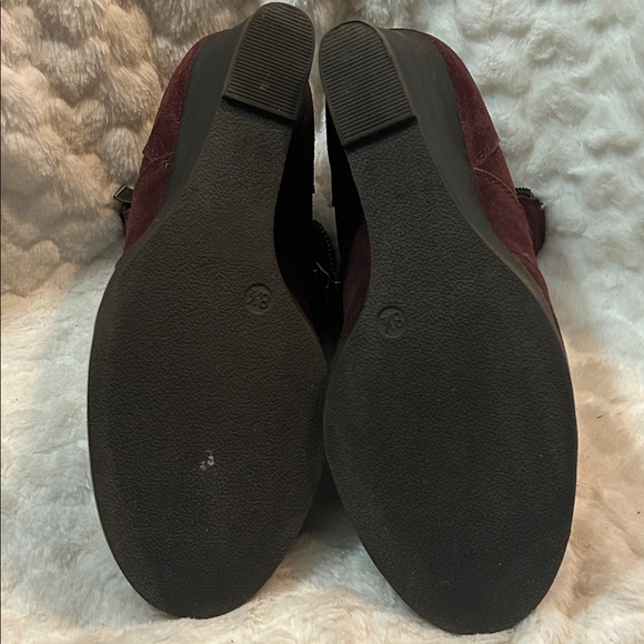 Franco Fortini Burgundy Wedge Heel Ankle Boot women’s size 8.5 - Picture 11 of 11
